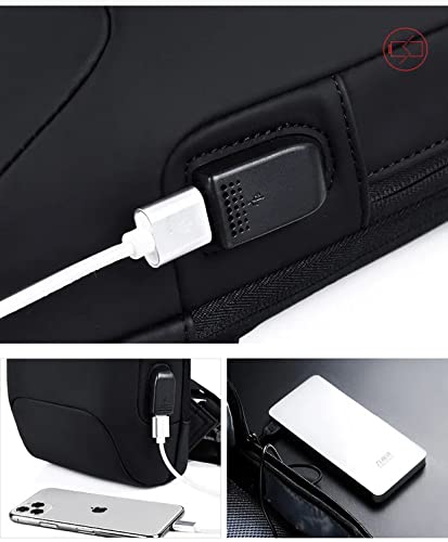Image of ARURA (LABEL) Multifunction Anti-theft Shoulder Bag Crossbody Bag Travel Sling Bag with USB Port and Code Lock Messenger Backpack Chest Bag for Male Female