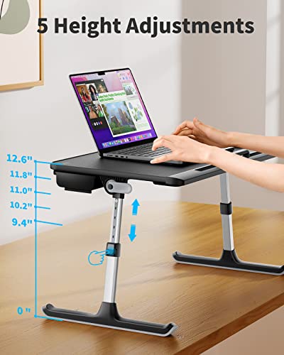 Saiji K7M-EU Laptop Bed Tray Table, Adjustable Pvc Leather Laptop Bed Table, Portable Standing Desk thumb #3