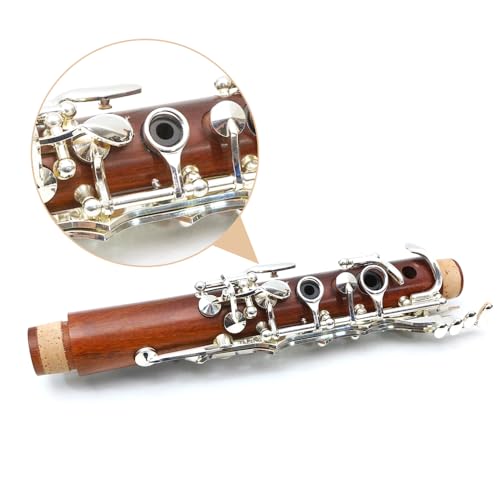 Image of Yinfente Bb Clarinet for Beginner 17 Key Nickel-plated Rosewood b Flat Clarinet with 2 Barrels,Hard Case,Cleaning Kit,Mouthpiece,Cork Grease,Gloves,Reeds,Cushion