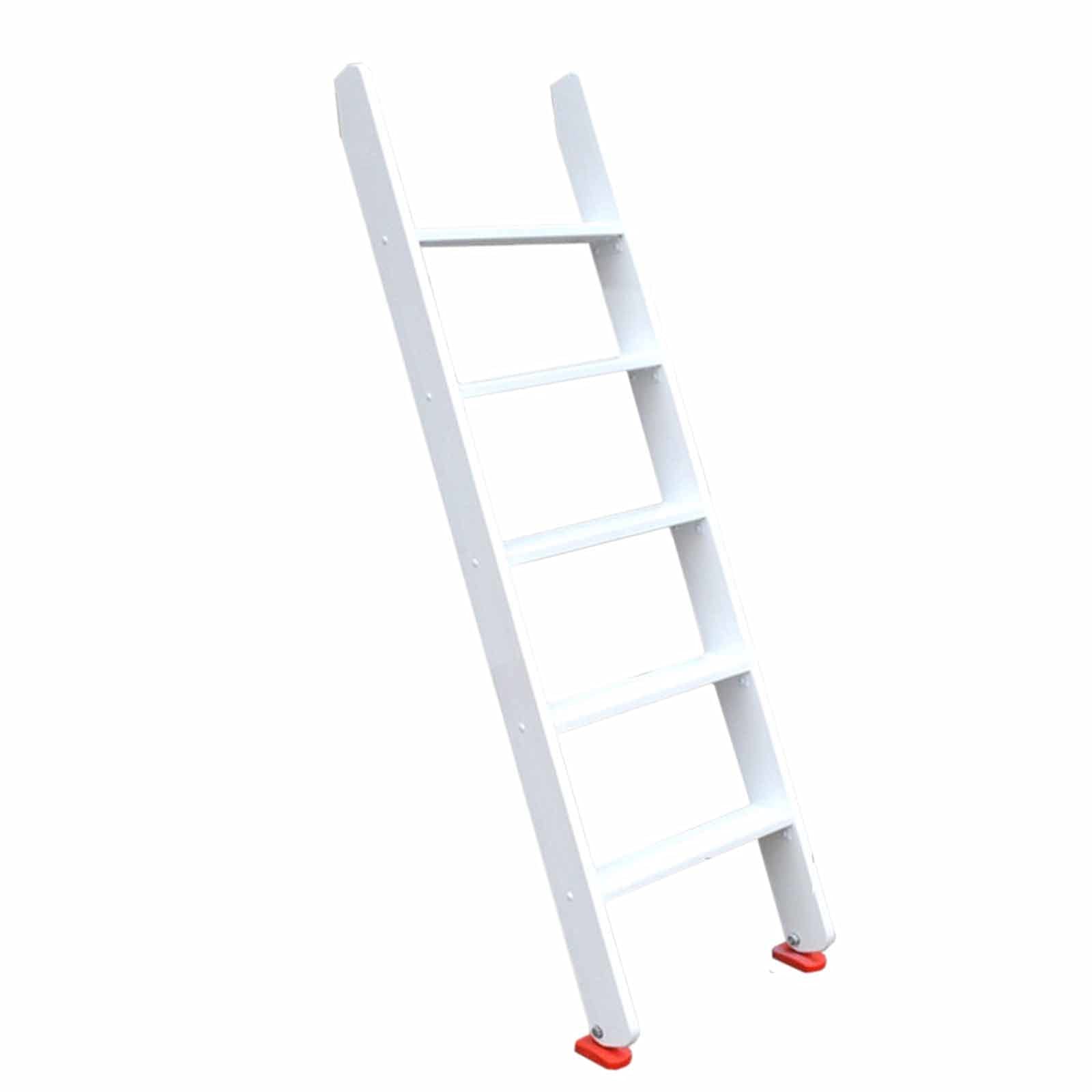 Échelle lit superposé marches larges en bois blanc sécurisé avec crochets pour lits jumeaux