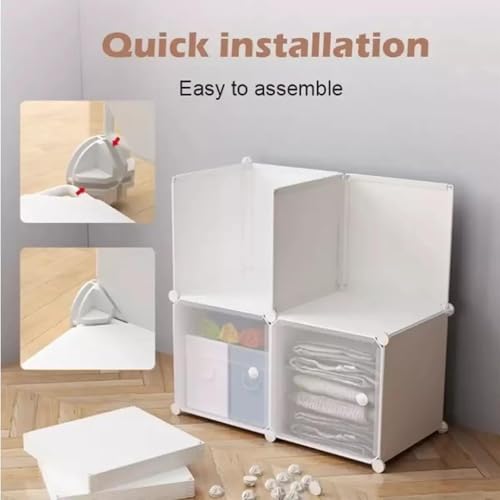 Image of Plastic Shoe Rack for Home | 12 Shelf DIY Shoe Rack with Door for Home Storage Plastic Box Organizer, Metal Door Frame, Chappal Slipper Sandals Stand (White HO1, 12 Shelf)