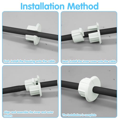 2Pcs Wall Bushing for Starlink Dishy Ethernet Cable Cable Wall Through Adapter, Feed-Through Cable Through Wall Plate - Image 3