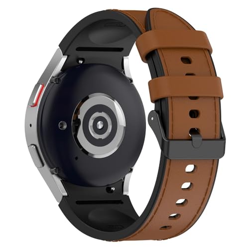 DHIMAHI Leather Band for Samsung Galaxy Watch 6/5/4 40mm 44mm BROWN - Image 5