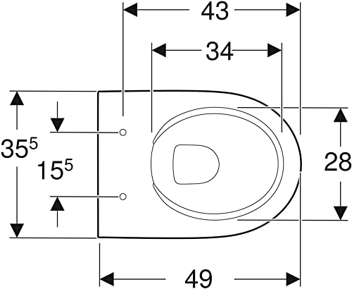 Geberit Renova Wand-WC 35,5x49x33 cm Weiß – Bild 3