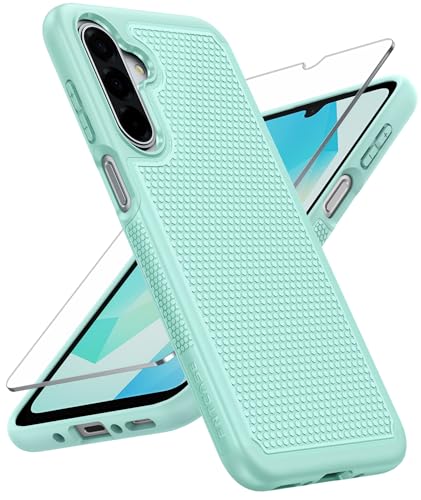 Image of FNTCASE for Galaxy A17 /A16 5G Phone Case - Samsung A17 Military Grade Drop Protection, 14ft Drop Tested, Screen Protector Included, Anti-Slip Textured, TPU+PC Dual Layer Shockproof Cover Mint Green