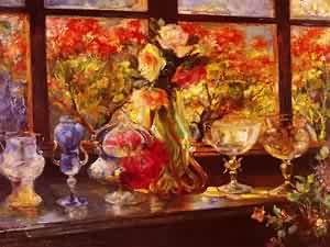 Peinture à l'huile Fiori E Murano par Paolo Sala | Tableau de 20 x 24 Pouces