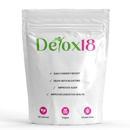 Detox 18 All Natural Tea Bags - Detox Tea Support Healthy Weight - Energize Your Day, Helps Reduce Bloating, Natural Detox and Cleanse | Laxative-Free, Vegan, 18 Servings