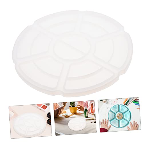 Plafope MQ47N16100KKDGNZ0OI25P3QQ Tray Epoxy Mold Paint Pallets Mold Color Mixing Board Mold Corner Floating Shelves Make Up Tray Mold Round Trays Mirrored Tray Craft Accessories Resin Craft Mold White thumb #7