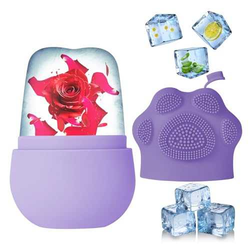 Beugo Ice Roller Gesicht Eisroller Gesicht Auge Massagegerät Katzenkratzstil Facial Eisroller Eis-Gesichtsbehandlung Reduziert Schwellungen Gesicht Straffung Augenringe (Lila 1 Stück)