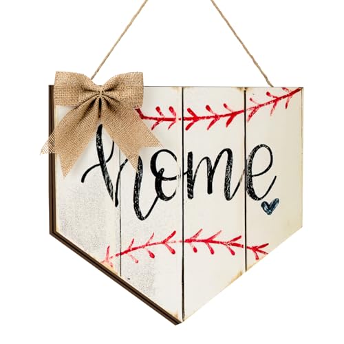 Yousoontic Baseball Home Plate Wooden Wall Sign