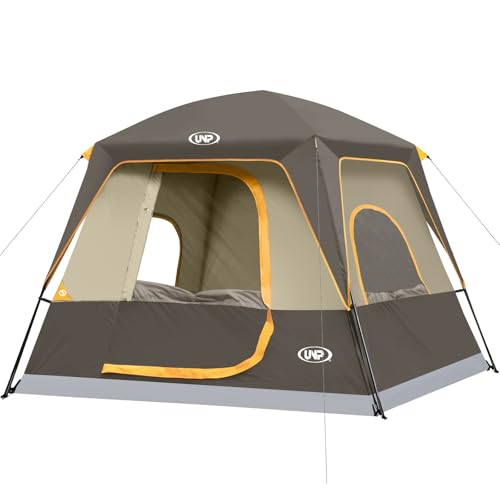 Image of UNP 2 /4 /6 /8 Person Tent, Portable Cabin Tent, Camping Tent 4-Person Easy Set Up, Waterproof with Top Rainfly for Outdoor Camping /Hiking