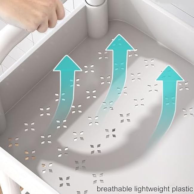 2PCS 5-Tier Plastic Rolling Cart with Handle,Utility Cart on Wheels,Kitchen Cart,Rolling Storage Cart,Multifunctional Storage Organizer for Office,Bathroom,Living Room,Kitchen (2-White)-9GCQxHVa