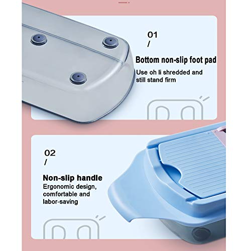 Cortador manual multifuncional para vegetales azul miniatura 4