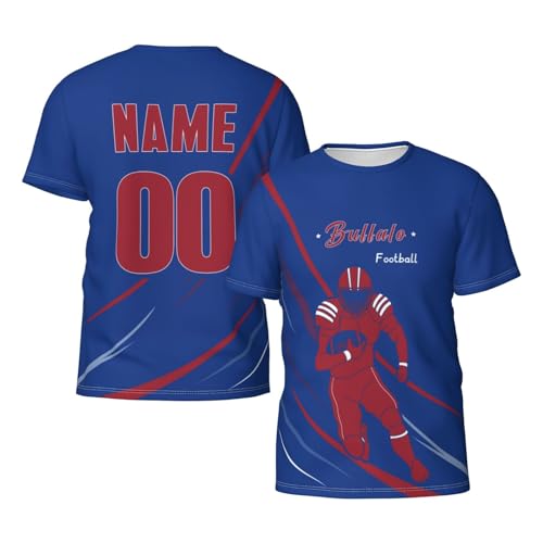 Custom Buffa10 Shirts for Men Women Football Fan Short Sleeve Tee with Name Number Gift for Adult Youth
