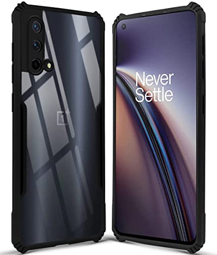 Image of Jkobi Back Cover Case for OnePlus Nord CE 5G (Crystal Glass Back | Shockproof Bumpers | Professional Black)