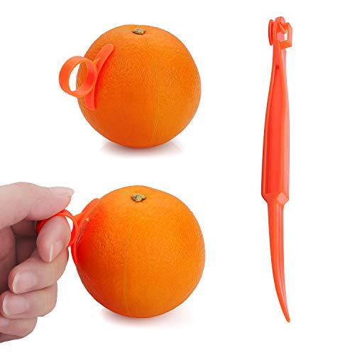 Ss Shovan Orange Citrus Peeler, Kitchen Tool Safe Plastic Easy Fruit Slicer Cutter Peeler, 6+2 Pack #TOP1