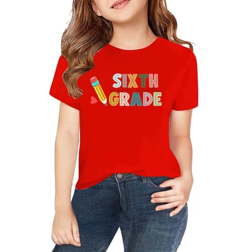 Sixth Grade Shirt Girls Boys School Days Short Sleeve Graphic Tees Kids Funny Retro Back to School T-Shirt Tops