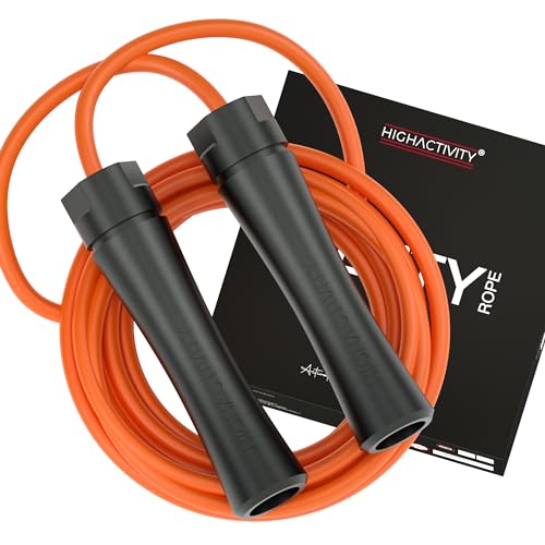 Image of Professional Heavy Skipping Rope for Man Women & Children Adjustable Weighted Skipping Rope for Exercise, Tangle Free, 10 Feet, Fire Orange