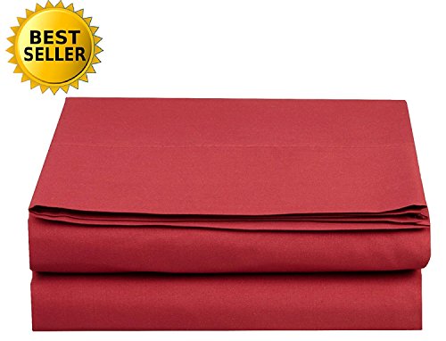 Luxury Flat Sheet on Amazon Elegant Comfort Wrinkle-Free 1500 Premier Hotel Quality 1-Piece Flat Sheet, California King Size, Burgundy
