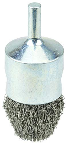 Image of Weiler 10321 Controlled Flare Crimped Wire End Brush 1 inch, .0104 inch Stainless Steel Fill, Made in The USA (Pack of 10)
