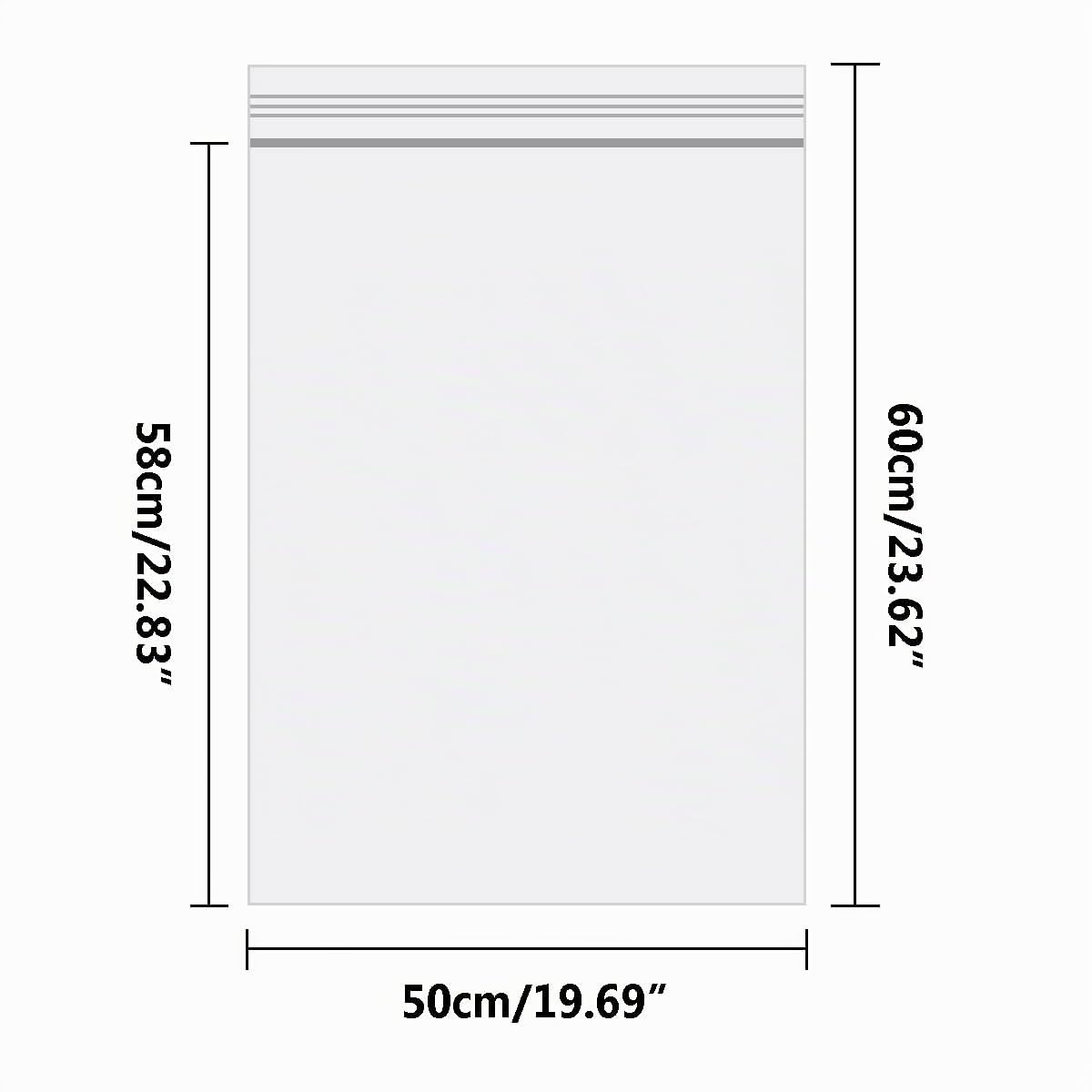 Sachets Plastique Transparents Refermables, Sac Scellé, Sac de Rangement, Sac de à Fermeture, S'appliquent aux Couettes, Couvertures, Rangement Vêtements etc. 50x60cm 20pièce