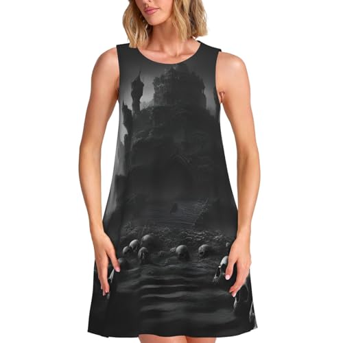 Robe d'été sans manches à crânes pour vos festivals et terrasses