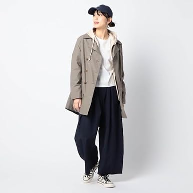 Amazon | [グランドパーク] ミドル丈 トレンチコート 18ベージュ