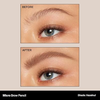 Morphe Micro Dual Eyebrow Pencil - Dual-Ended Brow Pencil Featuring a Retractable, Ultra-Precise, Pointed Tip - Richly Pigmented, Smooth-Gliding, Long-Lasting Wax Formula - Hazelnut (0.003 oz)