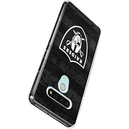 Skinit Clear Phone Case Compatible with LG Stylo 6 - Officially Licensed NFL Las Vegas Raiders Black & White Design