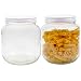 Clear Half Gallon Wide-mouth Glass Jars (2-Pack), 64-Ounce / 2-Quart Capacity with White Metal Lids, BPA-Free