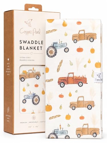 Image of Copper Pearl Swaddle Blankets for Newborns | Soft Stretchy Receiving Blankets for Boys and Girls | Large 46 x 46 Inch Baby Blankets | Lightweight and Breathable Swaddles | Hayride
