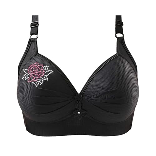 Sujetadores para mujer, sin aros, ajustables, cobertura completa, sostén, talla grande, brasier diario, conjunto de brasier y ropa interior para mujer, Negro, XL