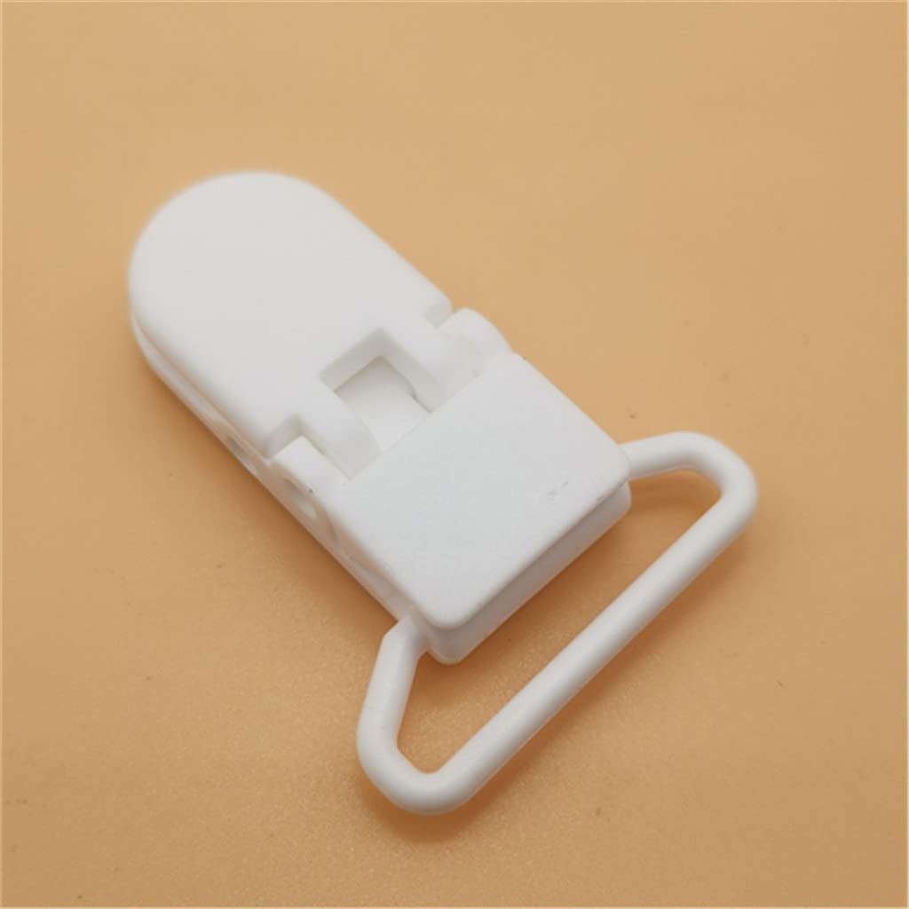 10 pezzi riutilizzabili in plastica distintivi clip per bambini manichini ciucci clip per giocattoli per bambini artigianato bianco design utile