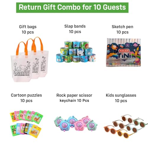 Image of Party Propz Jungle Theme Return Gifts - 60 Pcs, Partyfavors Pack, Birthday Return Gifts For Kids, Return Gifts For Birthday, return gift for kids age 6-10