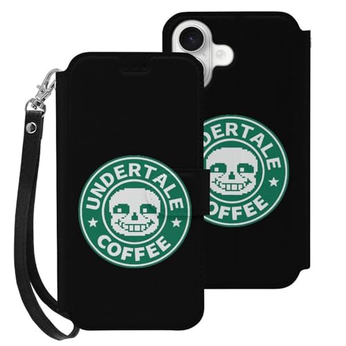 iPhone 16用 ケース 手帳型 アンダーテール コーヒー サンズ Iphone16用カバー アイフォン16 用 ケース スマホケース おしゃれ 人気 財布型 PUレザー 携帯カバー カード収納 スタンド機能