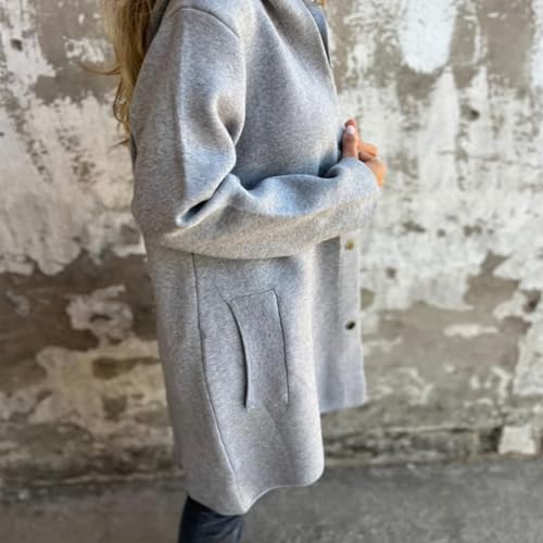 Stadardize Jacket, Womens Casual Single Breasted Hooded Jacket, Hoodie Lightweight Flannel Dressy Trench Coat4