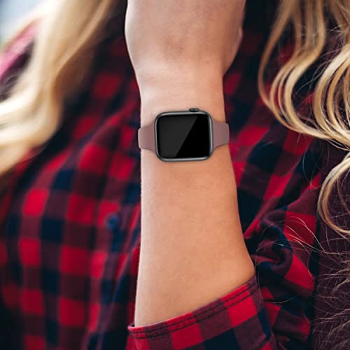 Image of Thin Slim Band Compatible with Apple Watch 38mm 40mm 41mm 42mm 44mm 45mm 46mm 49mm, Replacement Silicone Sport Strap for iWatch Series 11 /10 /9 /8 /7 /6 /5 /4 /3 /2 /1 Ultra SE Women Men, Smoke Violet