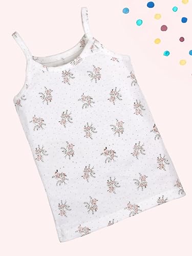 Image of KiddoPanti Girls 100% Cotton Printed Camisoles Tank Top Slips Pack of 3