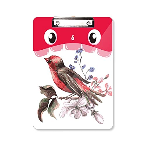 Bloc-notes A4 à tête plate avec motif oiseaux et fleurs pour l'apprentissage