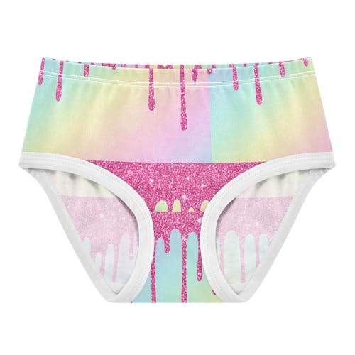 Joisal Toddler Girls Underwear 2t Cotton Panties Little Girl Artistic Kids Briefs Undies Cartoon Rainbow Drips