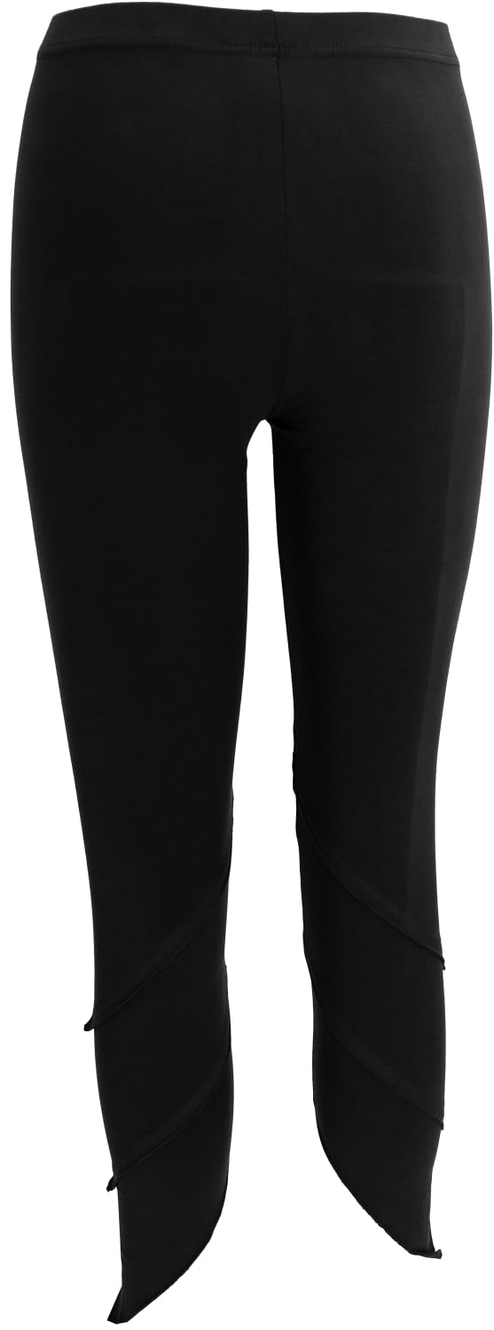GURU SHOP Yoga Pixi Leggings mit Overlock, Bio-Baumwolle, Damen