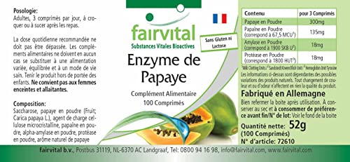 Papaja enzym tabletten - HOOG GEDOSEERD - VEGAN - 100 tabletten - met Papaïne, amylase en protease, (Carica papaya) - Image 5