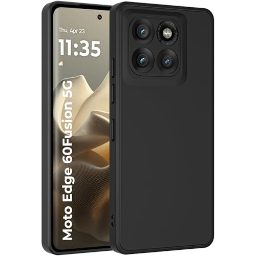 Image of A rtistque Back Cover Case for Motorola Moto Edge 60 Fusion 5G | Edge 60 5G |with Camera Protection | Shockproof TPU | Stylish Design | Ultra Matte | Moto Edge 60 Fusion 5g Back Cover - Black