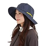[valeria] ハット レディース アウトドア 帽子 UVカット 日除け 日よけ アドベンチャーハット サファリハット 撥水 夏 春 秋 ゴルフ キャンプ むら染め ネイビー