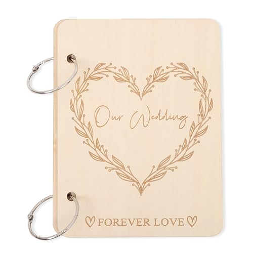 YOUAME Wood Wedding Card Keeper - Greeting Card Organizer, Shot Photo Frame, Wedding Favor