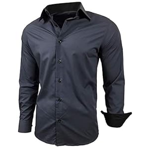 Baxboy B-444 Overhemd, voor heren, slimfit, gemakkelijk te strijken, lange mouwen