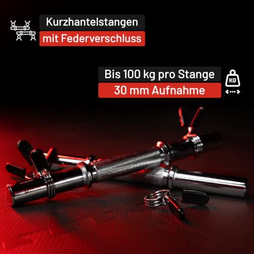 GORILLA SPORTS® Kurzhantelstange 35 cm, 30 mm, bis 100 kg, 2er Set – Ansicht 3