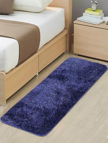 Image of Saral Home Shaggy Modern Carpet (Blue, 45X120 cm)