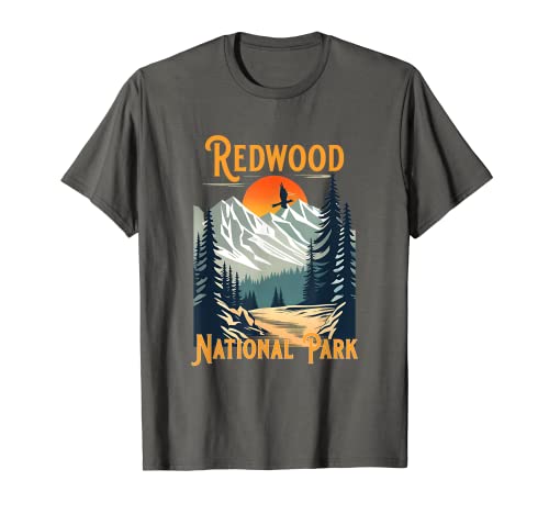 Vintage Redwood National Park Souvenir Senderismo Camiseta