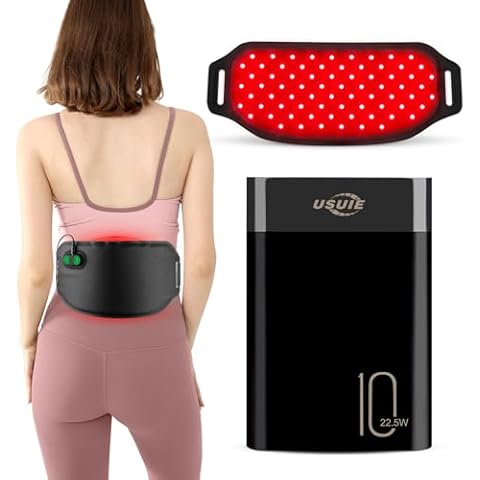 USUIE Red Light Therapy Belt with 10000 mAh Power Bank, Infrared Red Light Therapy for Body, Pain Relief, Muscle Relaxation, Versatile Red Infrared Light Therapy Pad Cover